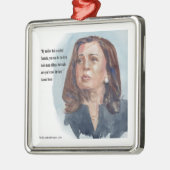 Kamala Harris & Quote Ornament Aus Metall (Links)