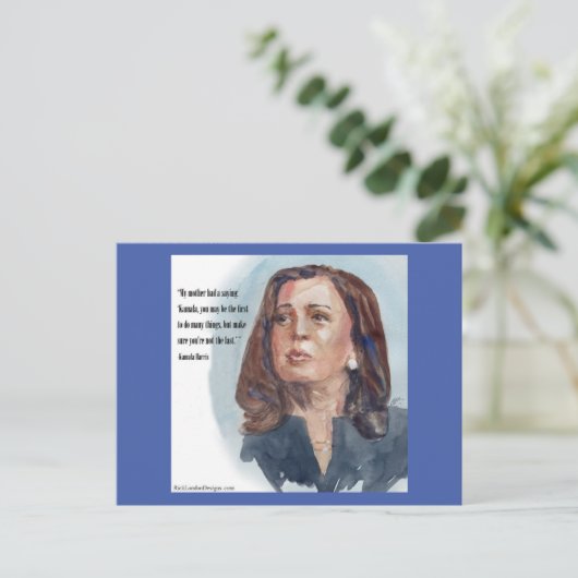 Kamala Harris & Quote Postkarte (Stehend Vorderseite)