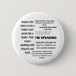 Kamala Harris Quotes, Anti Trump Word Cloud Button