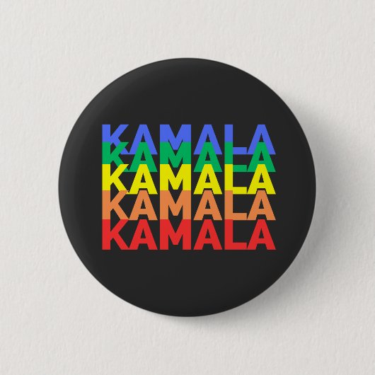 Kamala Harris Rainbow Button (Vorderseite)