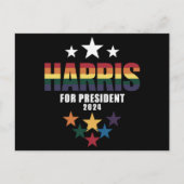 Kamala Harris Rainbow Gay Pride LGBT Election 2024 Postkarte (Vorderseite)