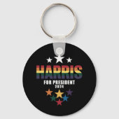 Kamala Harris Rainbow Gay Pride LGBT Election 2024 Schlüsselanhänger (Vorderseite)