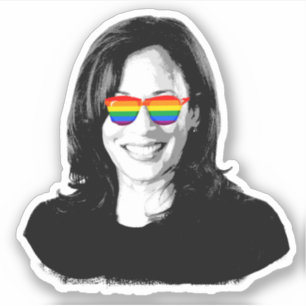 Kamala Harris Rainbow Sunglasses Aufkleber