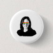 Kamala Harris Rainbow Sunglasses Button (Vorderseite)
