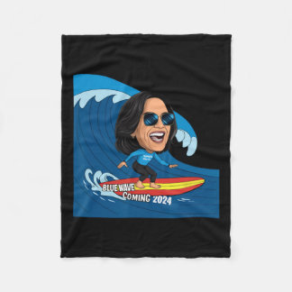 Kamala Harris reiten Surfbrett auf einer blauen We Fleecedecke