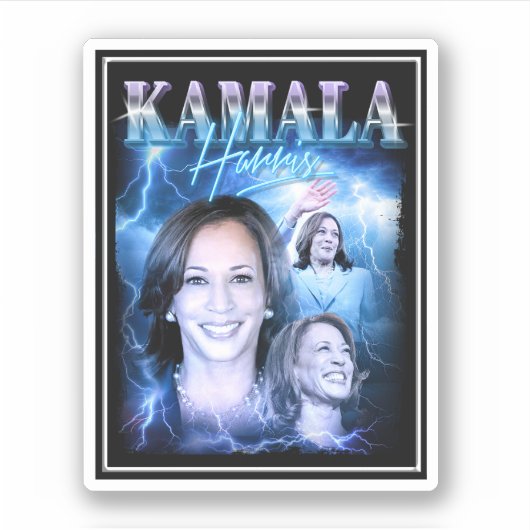 Kamala Harris Retro 90er Stil Aufkleber (Vorderseite)