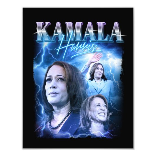 Kamala Harris Retro 90er Stil Fotodruck (Vorne)