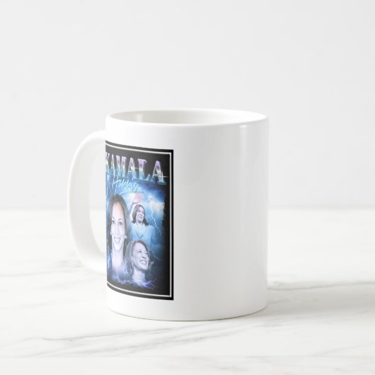 Kamala Harris Retro 90er Stil Kaffeetasse (Vorderseite Links)
