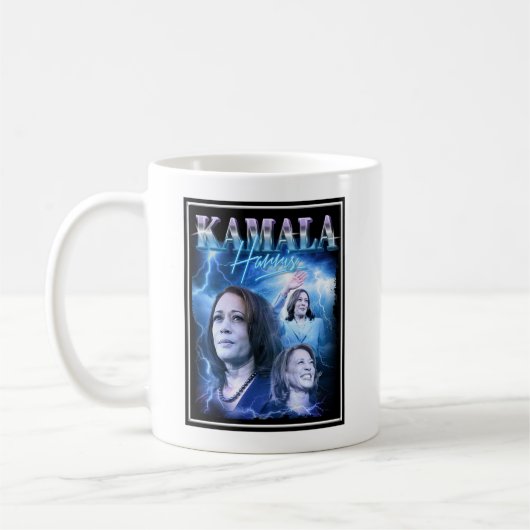 Kamala Harris Retro 90er Stil Kaffeetasse (Links)