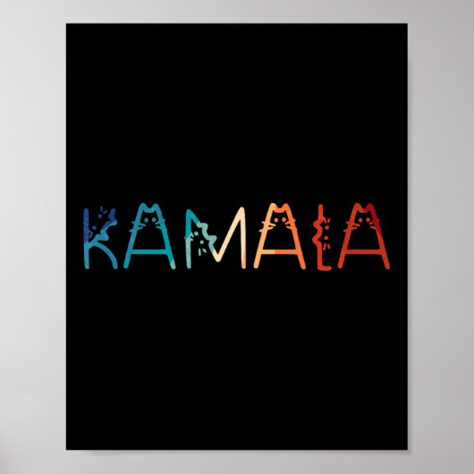 Kamala-harris Retro Cat Lettering Positiver Witz Poster (Vorne)