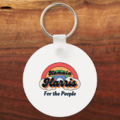 Kamala Harris Retro Rainbow Design Schlüsselanhänger (Vorderseite)