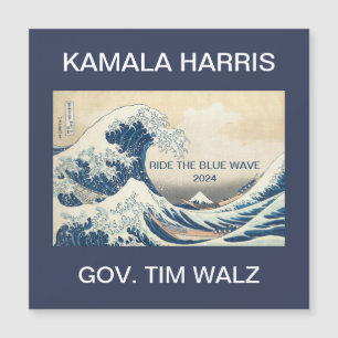 KAMALA HARRIS RIDE THE BLAUE WAVE 2024 MAGNETKARTE