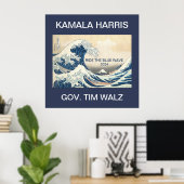 KAMALA HARRIS RIDE THE BLAUE WAVE 2024 POSTER (Heimbüro)