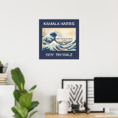KAMALA HARRIS RIDE THE BLAUE WAVE 2024 POSTER (Heimbüro)