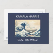 KAMALA HARRIS RIDE THE BLAUE WAVE 2024 POSTKARTE (Vorne/Hinten)