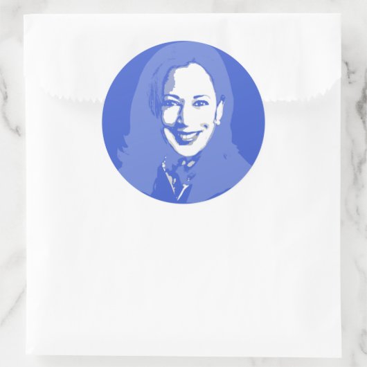 Kamala Harris Runder Aufkleber (Tasche)