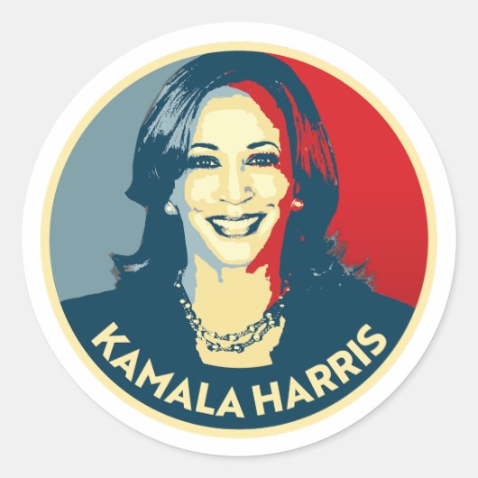 Kamala Harris Runder Aufkleber (Vorderseite)