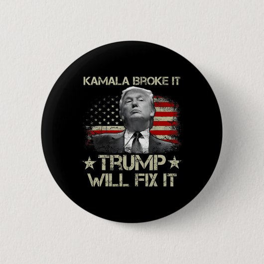 Kamala Harris schlug, Trump werde die US-Flagge re Button (Vorderseite)