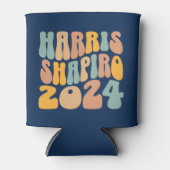Kamala Harris Shapiro Wavy Text Retro Trendy Dosenkühler (Vorderseite)