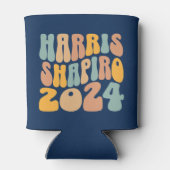 Kamala Harris Shapiro Wavy Text Retro Trendy Dosenkühler (Rückseite)