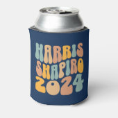 Kamala Harris Shapiro Wavy Text Retro Trendy Dosenkühler (Kanne Rückseite)
