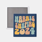 Kamala Harris Shapiro Wavy Text Retro Trendy Magnet (Vorderseite/Rückseite)