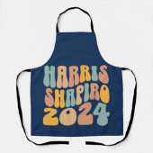 Kamala Harris Shapiro Wavy Text Retro Trendy Schürze (Vorderseite)