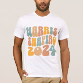 Kamala Harris Shapiro Wavy Text Retro Trendy T-Shirt (Vorderseite)