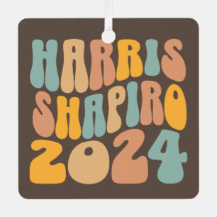 Kamala Harris Shapiro Welliger Text Retro Trendig Ornament Aus Metall