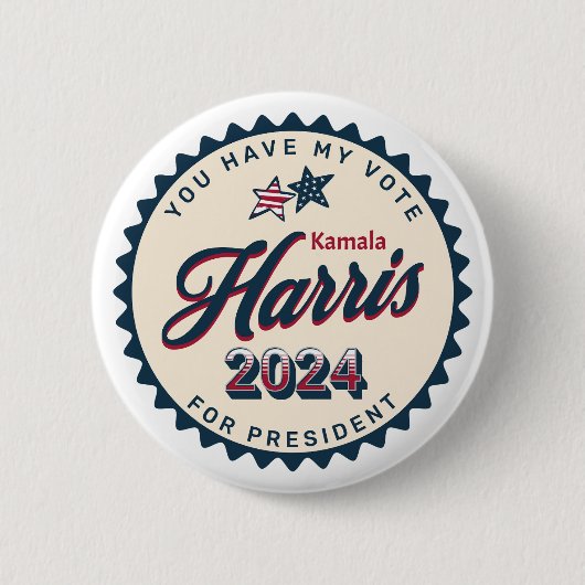 Kamala Harris | Sie haben meine Stimme Button (Vorderseite)