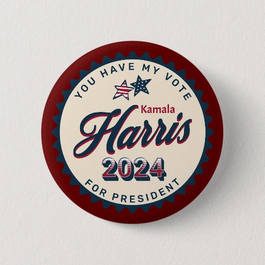 Kamala Harris | Sie haben meine Stimme Button (Vorderseite)