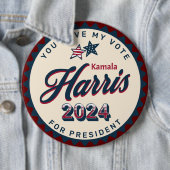 Kamala Harris | Sie haben meine Stimme im Jumbo-Fo Button (Beispiel)