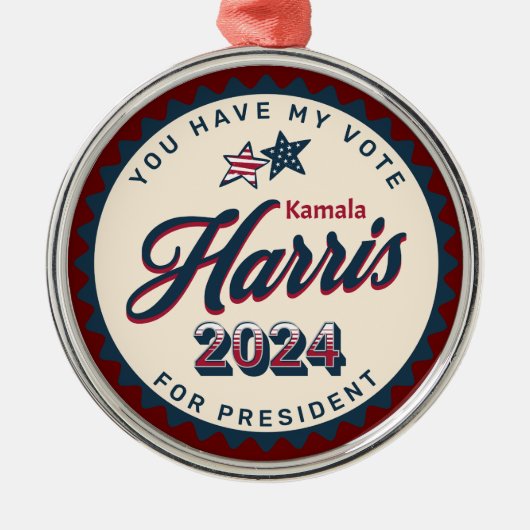 Kamala Harris | Sie haben meine Stimme Ornament Aus Metall (Vorne)