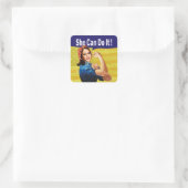 Kamala Harris Sie kann es tun! Quadratischer Aufkleber (Tasche)