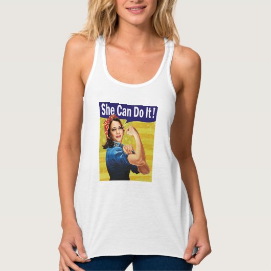 Kamala Harris Sie kann es tun! Tank Top (Vorderseite)
