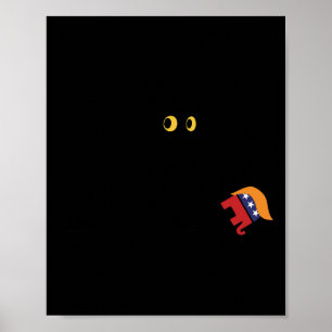Kamala Harris Sieg Schwarze Katze Vs Elefant Trump Poster