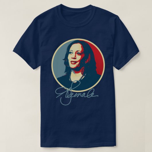 Kamala Harris Signature Portrait T-Shirt (Design vorne)