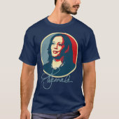 Kamala Harris Signature Portrait T-Shirt (Vorderseite)