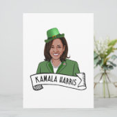 Kamala Harris St. Patrick's Day Karte (Stehend Vorderseite)
