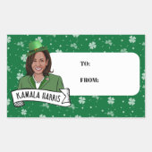 Kamala Harris St. Patrick's Day Rechteckiger Aufkleber (Vorderseite)