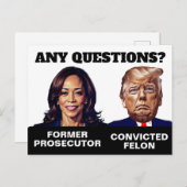 Kamala Harris Staatsanwalt Trump Felon Postkarte (Vorne/Hinten)