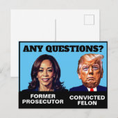 Kamala Harris Staatsanwalt Trump Felon Postkarte (Vorne/Hinten)