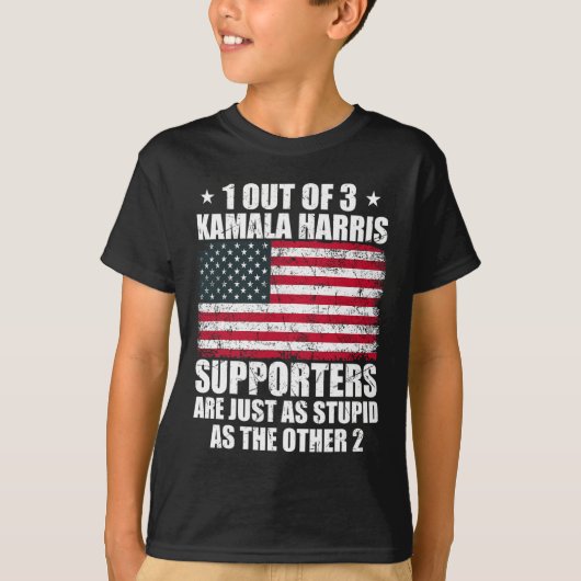 Kamala Harris Stupid Joke American Flag Usa Funny T-Shirt (Vorderseite)