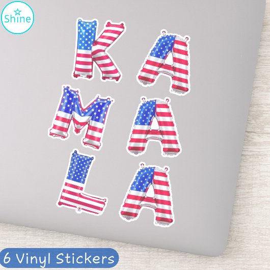 Kamala Harris Supporter USA Flag Balloon Alphabets Aufkleber