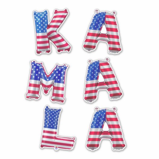 Kamala Harris Supporter USA Flag Balloon Alphabets Aufkleber (Vorderseite)