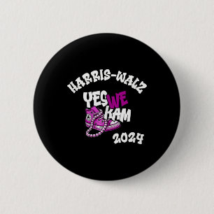 Kamala Harris Tim W 2024 yes We Kam Lila White T Button