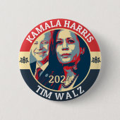 Kamala Harris Tim Walz 2024 Button (Vorderseite)