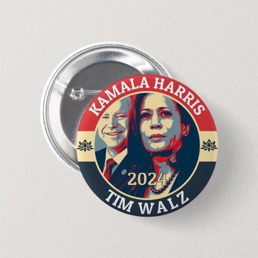Kamala Harris Tim Walz 2024 Button (Vorne & Hinten)