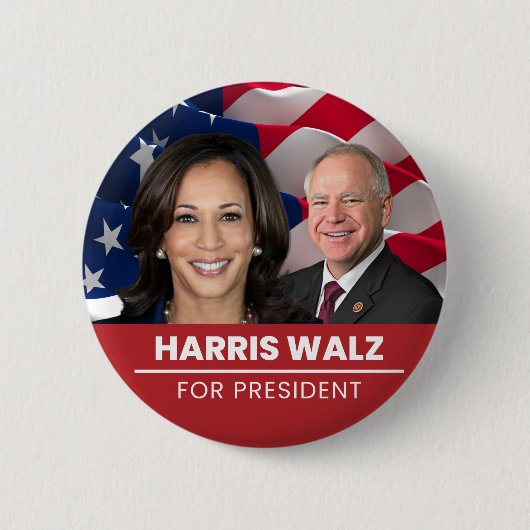 Kamala Harris Tim Walz 2024 Button (Vorderseite)