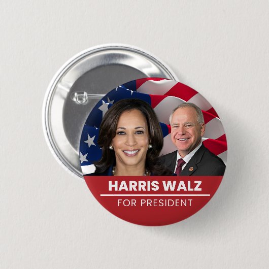 Kamala Harris Tim Walz 2024 Button (Vorne & Hinten)